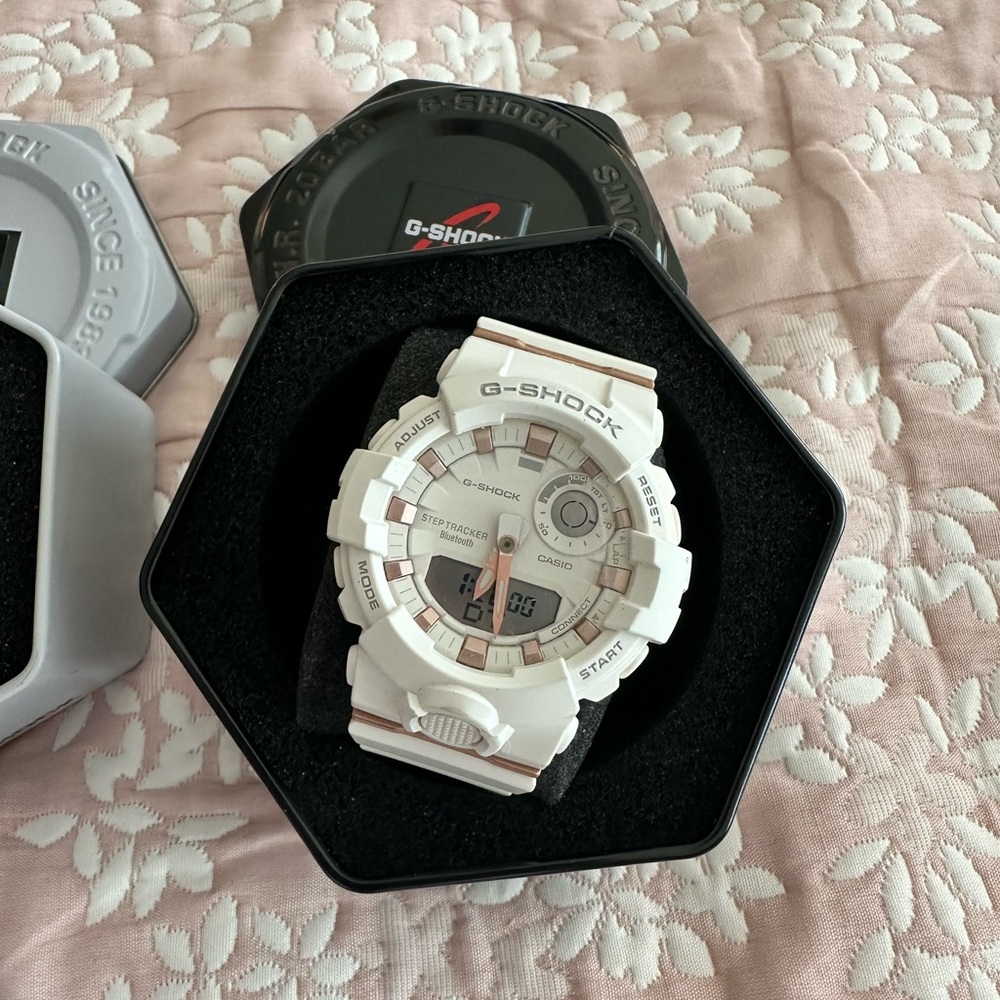 Casio G-Shock White and Pink Watch